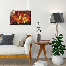 Плакат "Дракон та воїн на стіні замку", 60×42см, фото 4