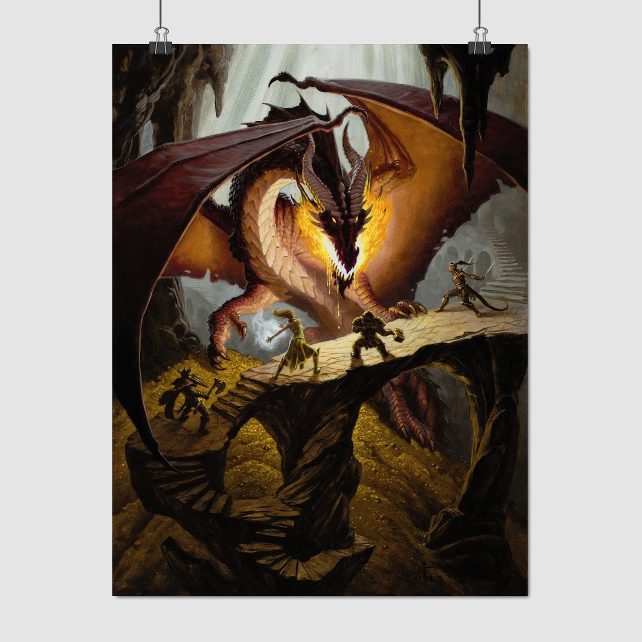 Плакат "Дракон, золото та чотири герої", 60×45см