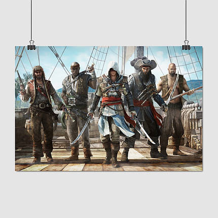 Плакат "Кредо асасіна, пірати на палубі, Assassin’s Creed IV: Black Flag", 40×60см, фото 1