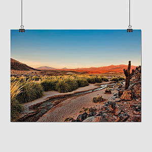 Плакат "Чілі, пустеля Атакама в Південній Америці, Atacama Desert", 43×60см