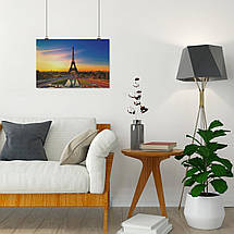 Плакат "Єлисейські поля і Ейфелева вежа на заході сонця, Париж, Paris, France", 40×60см, фото 4