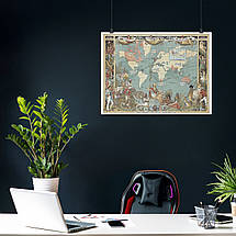 Плакат "Стародавня карта Землі, Earth Ancient Map", 43×60см, фото 3