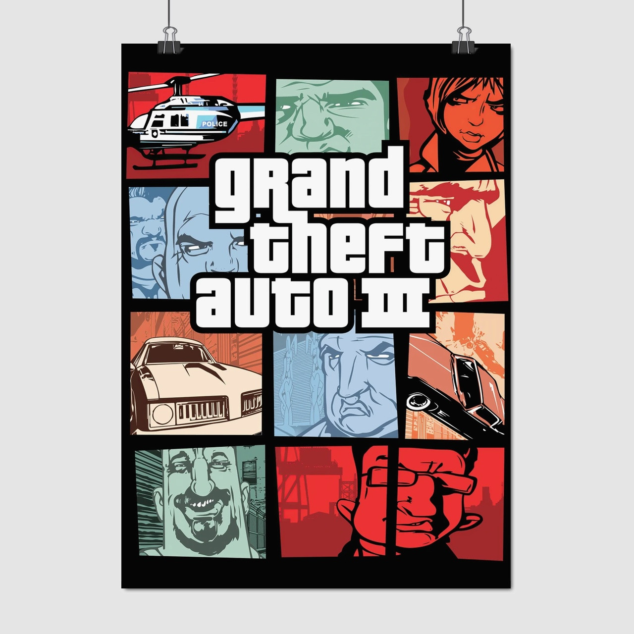 Плакат "ГТА 3, Значна автокрадіжка, Grand Thief Auto 3, GTA 3", 60×43см