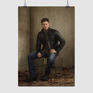 Плакат "Надприродне, Дін Вінчестер, Дженсен Еклс, Supernatural, Dean Winchester", 60×43см