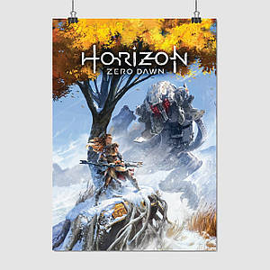 Плакат "Елой з луком і величезний робот, Horizon Zero Dawn", 60×43см