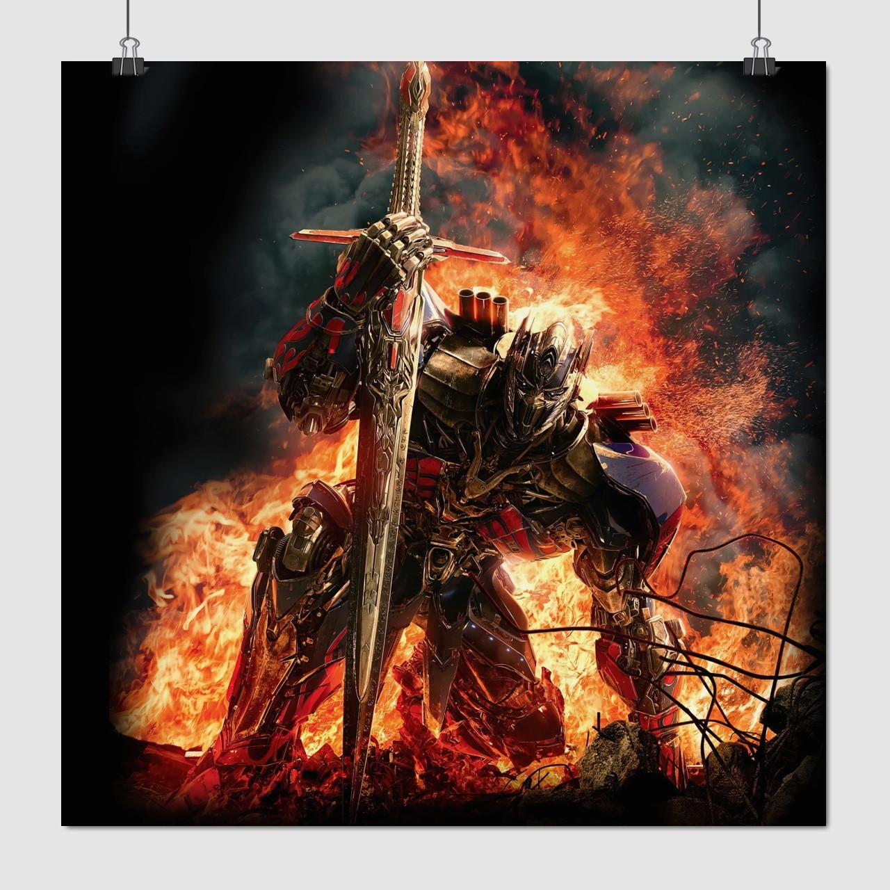 Плакат "Трансформери 4: Епоха винищення, Оптімус Прайм, Transformers 4 (2014)", 60×60см