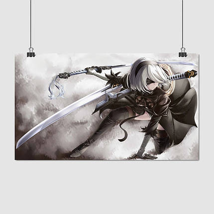 Плакат "Ніа Отомата, NieR: Automata, 2B", 35×60см, фото 1