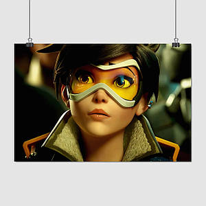 Плакат "Овервотч, Трейсер, Overwatch, Tracer", 40×60см