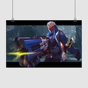 Плакат "Овервотч, Солдат-76, Overwatch, Soldier: 76", 38×60см