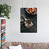 Плакат "Вогонь у казанку та дерев'яна дошка з їжею", 60×40см, фото 6