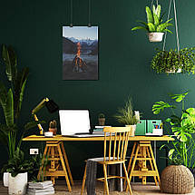 Плакат "Скандинавський пейзаж, багаття біля води", 60×40см, фото 5