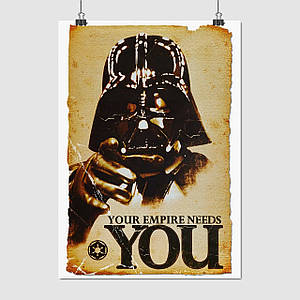 Плакат "Дарт Вейдер, Зоряні Війни, Darth Vader, Star Wars", 60×43см