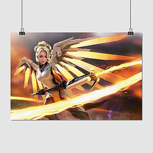 Плакат "Овервотч, Милість, Overwatch, Mercy", 43×60см