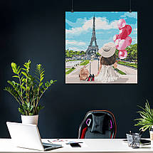 Плакат "Париж, репродукція малюнка, Paris, France", 60×60см, фото 3
