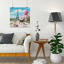 Плакат "Париж, репродукція малюнка, Paris, France", 60×60см, фото 4