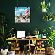 Плакат "Париж, репродукція малюнка, Paris, France", 60×60см, фото 5