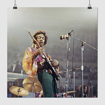 Плакат "Джимі Гендрікс на сцені, Jimi Hendrix", 106×106см, фото 1