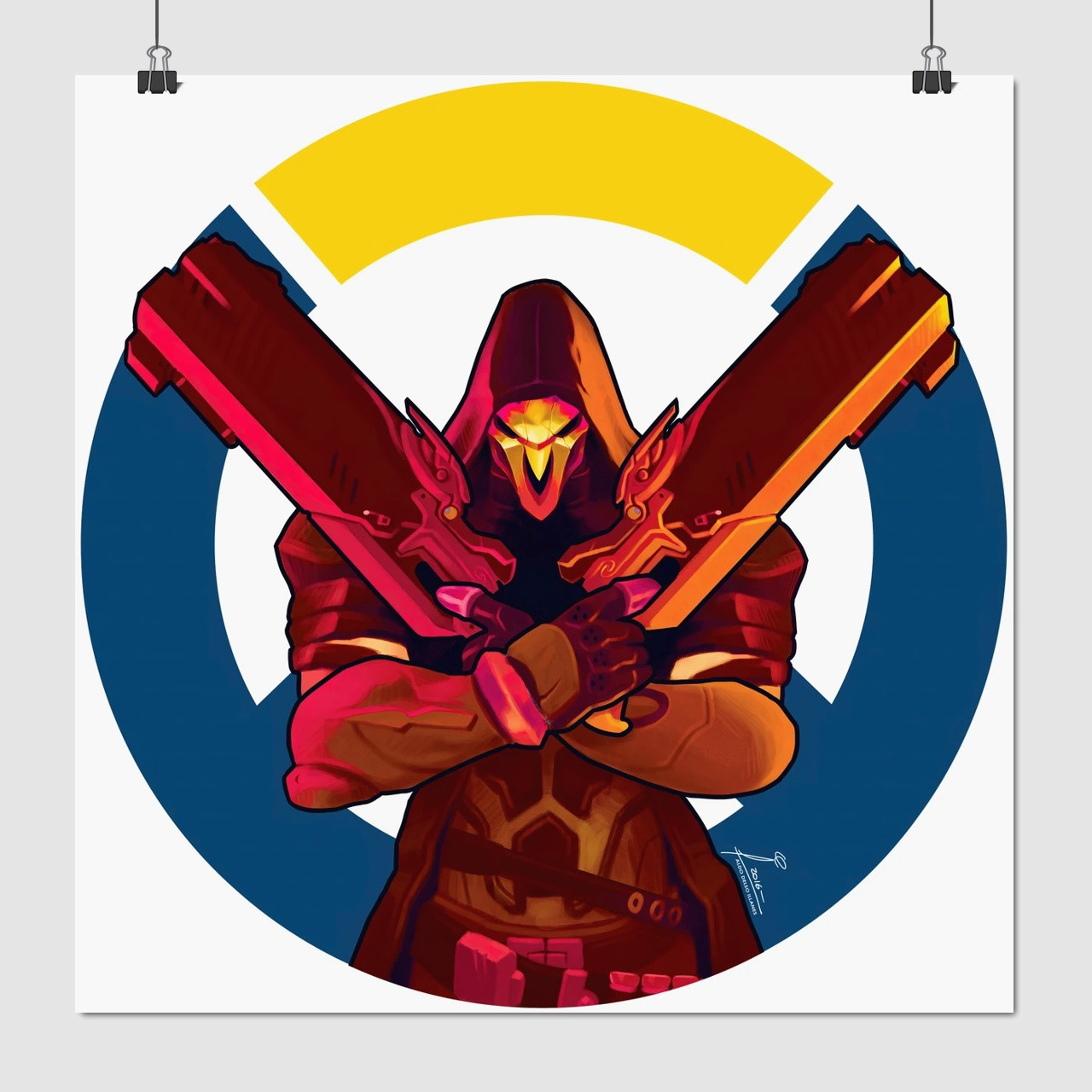 Плакат "Овервотч, Жнець, Overwatch, Reaper", 60×60см