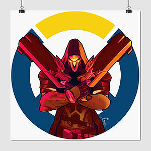 Плакат "Овервотч, Жнець, Overwatch, Reaper", 60×60см