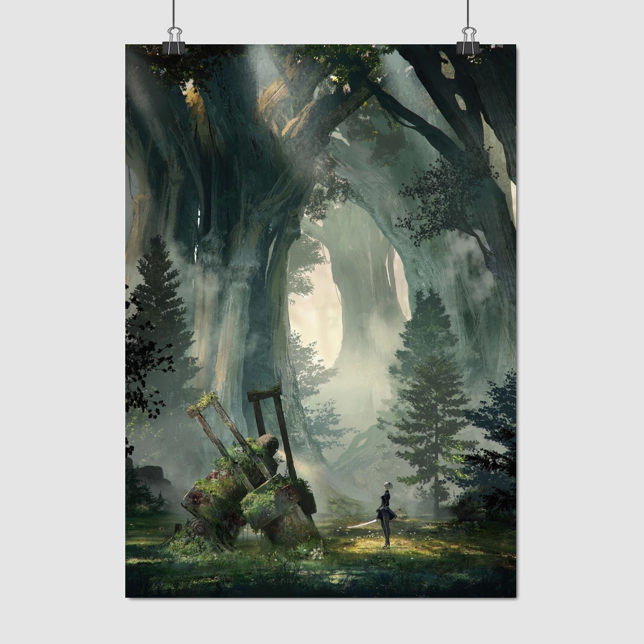 Плакат "Ніа Отомата, NieR: Automata, 2B", 60×43см