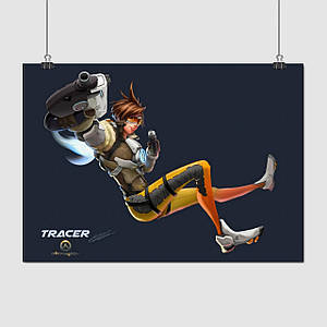 Плакат "Овервотч, Трейсер, Overwatch, Tracer", 43×60см