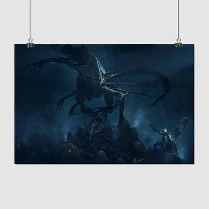 Плакат "Штурмовик і Королева ксеноморфів, Зоряні Війни, Чужі, Star Wars vs Aliens", 40×60см, фото 1
