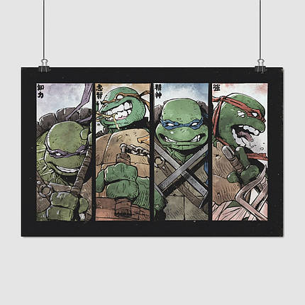 Плакат "Черепашки-ніндзя, TMNT, Ninja Turtles", 39×60см, фото 1