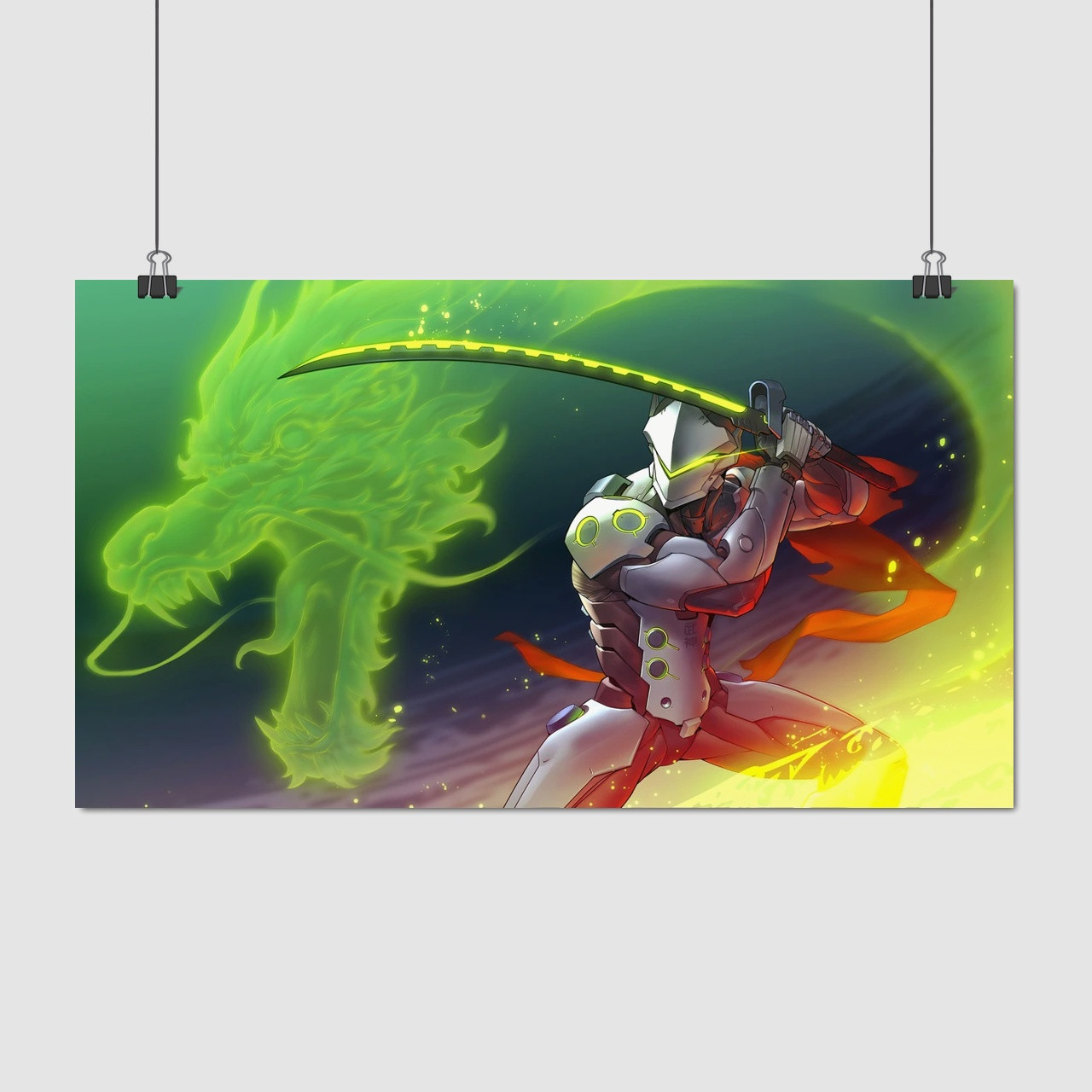 Плакат "Овервотч, Ґенджі, Overwatch, Genji", 34×60см