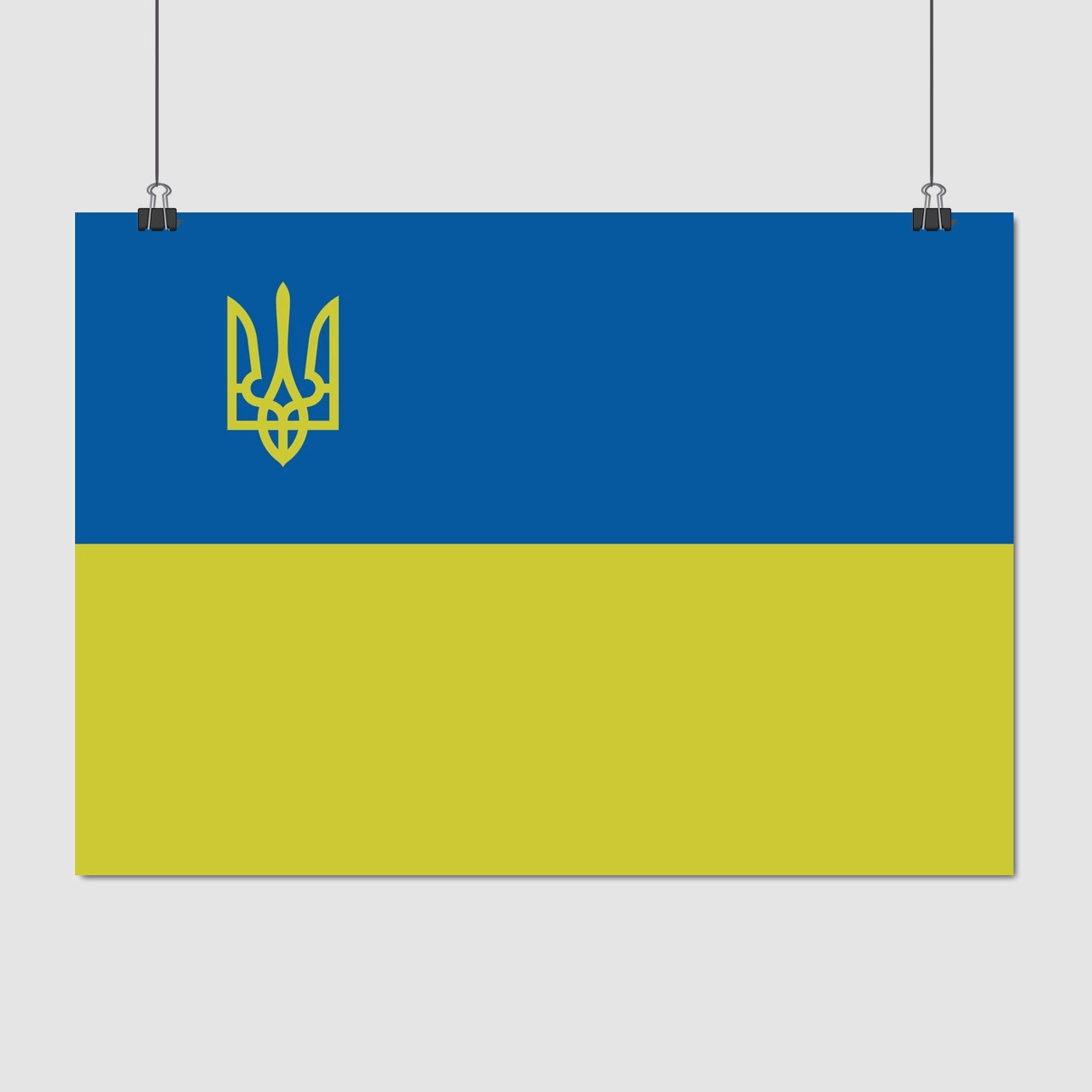 Плакат "Прапор України з тризубом, Ukraine", 42×60см