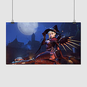 Плакат "Овервотч, Мерсі-Відьма, Overwatch, Mercy", 34×60см