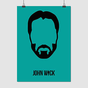 Плакат "Джон Уік, мінімалістичний, John Wick", 60×43см