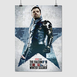 Плакат "Бакі Барнс, Сокіл та Зимовий солдат (Себастіан Стен), Falcon and Winter Soldier", 60×43см