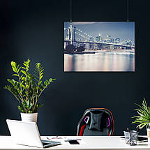 Плакат "Бруклінський міст в білому світлі, Нью-Йорк, New York", 43×60см, фото 3