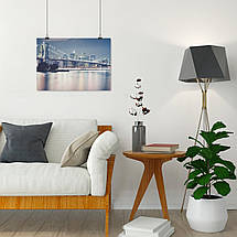 Плакат "Бруклінський міст в білому світлі, Нью-Йорк, New York", 43×60см, фото 4
