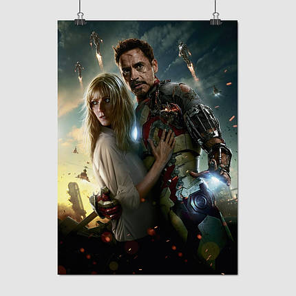 Плакат "Тоні Старк в костюмі і Пеппер Поттс, Iron Man", 60×43см, фото 1
