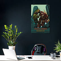 Плакат "Залізна людина, Халкбастер та Халк, Iron Man, Hulkbuster", 60×43см, фото 4