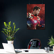Плакат "Тоні Старк у костюмі зі знятим шоломом, Iron Man", 60×43см, фото 4
