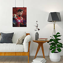 Плакат "Тоні Старк у костюмі зі знятим шоломом, Iron Man", 60×43см, фото 5