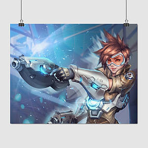 Плакат "Овервотч, Трейсер, Overwatch, Tracer", 47×60см