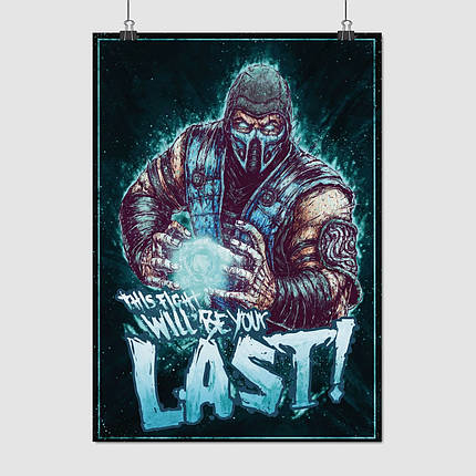 Плакат "Мортал Комбат, Сабзіро, Mortal Kombat, Sub-Zero", 60×43см, фото 1
