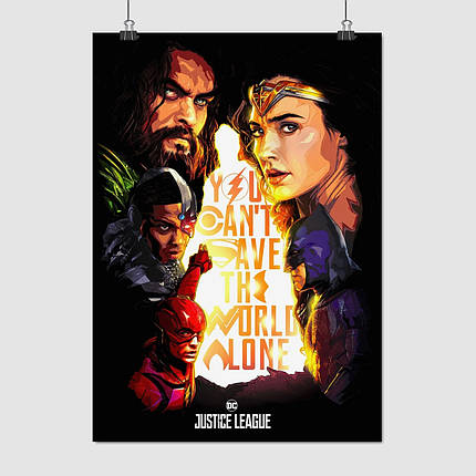 Плакат "Ліга Справедливості, Justice League (2017)", 60×42см, фото 1