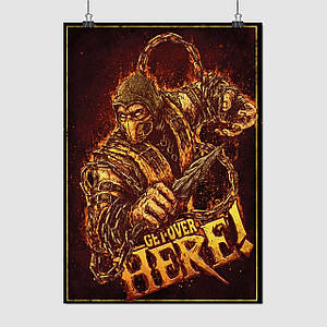 Плакат "Мортал Комбат, Скорпіон, Mortal Kombat, Scorpion", 60×43см