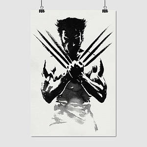 Плакат "Логан, Росомаха, мінімалістичний, Wolverine", 60×43см