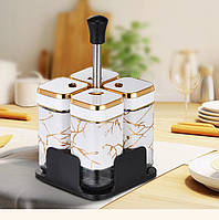 Набір для спецій ємності для зберігання спецій із 4 шт. Білий