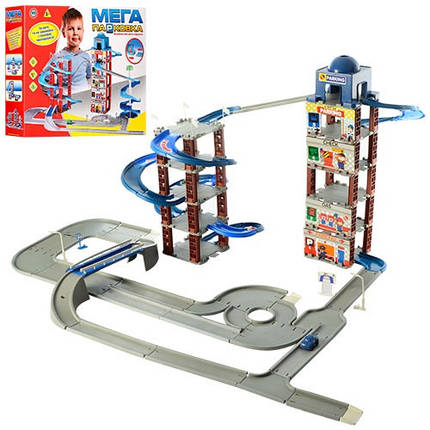 Паркінг 922-5 6 поверхів машинка дорож.знаки в коробці р.50х41х11см (Пом'ята коробка ), фото 1