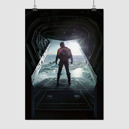 Плакат "Капітан Америка у люка літака, Captain America", 60×43см, фото 1