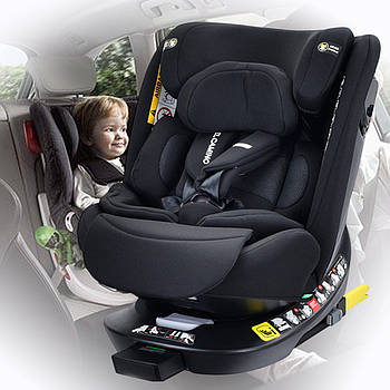 Автокрісло дитяче з кріпленням Isofix та оборотом на 360 градусів El Camino i-Hold+ ME 1189 Black Чорний