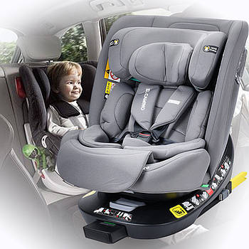 Автокрісло дитяче з кріпленням Isofix та оборотом на 360 градусів El Camino i-Hold+ ME 1189 Shadow Gray Сірий