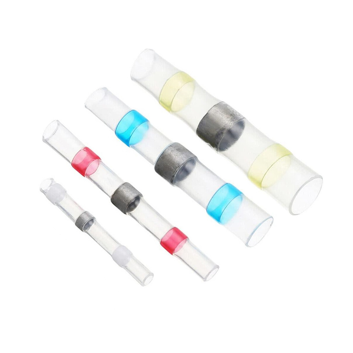 Набір термозбіжних паяльних гільз 4 вида 50шт для з'єднання проводів, водонепроникні, пайка без припою