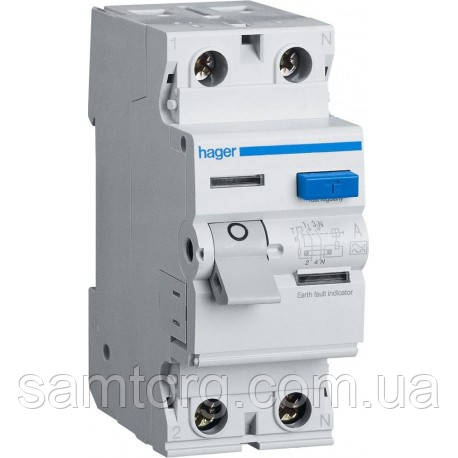 Дифавтомат Hager AD960J 10А 30 мА 6 кА 2 полюси уставка C тип A